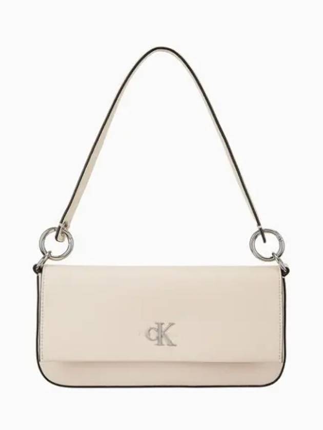 JEANS Women s CKJ Minimal Monogram Flab Wrap Shoulder Bag Pink Ivory 4K3000G MTR - CALVIN KLEIN - BALAAN 1