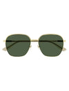 Eyewear Logo Temple Metal Sunglasses Green - GUCCI - BALAAN 1