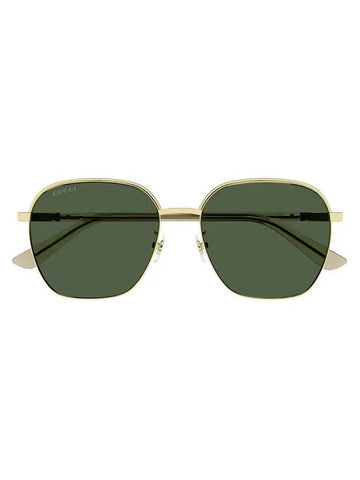 Eyewear Logo Temple Metal Sunglasses Green - GUCCI - BALAAN 1