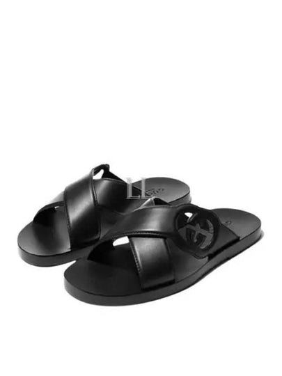 Interlocking G Slide Sandals Black - GUCCI - BALAAN 2