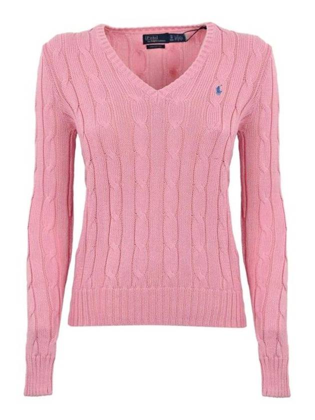 Women's Embroidered Logo Knit Top Pink - POLO RALPH LAUREN - BALAAN 2