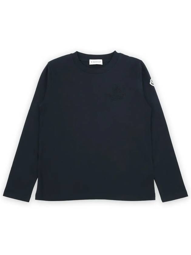 Kids Emboss Logo Long Sleeve T Shirt Navy 8D00005 83907 778 8 10A - MONCLER - BALAAN 3