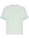 Double Layer Cotton Short Sleeve T-Shirt Light Blue - BOTTEGA VENETA - BALAAN 1