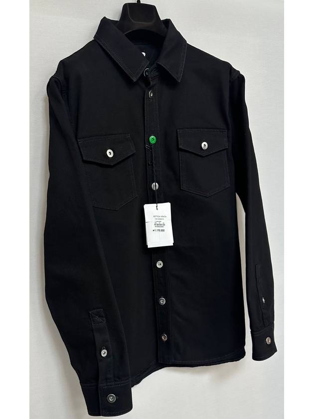 Chest Pocket Black Denim Shirt 50 - BOTTEGA VENETA - BALAAN 2