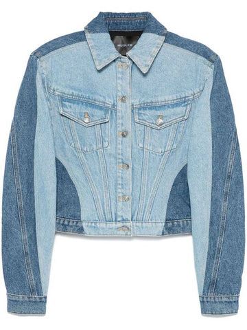 Mugler Blue Cotton Casual Jacket - MUGLER - BALAAN 1