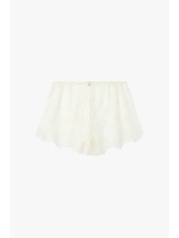 UNDERWEAR Women s Flower Embroidery Lace Banding Shorts Cream - EMPORIO ARMANI - BALAAN 1