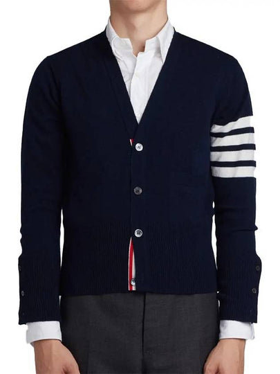 Men's Diagonal Classic Cashmere Cardigan Navy - THOM BROWNE - BALAAN 2