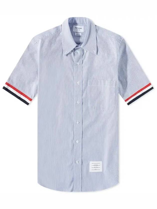 Men's Pincode Armband Short Sleeve Shirt Navy - THOM BROWNE - BALAAN 3