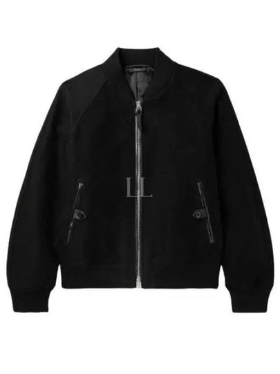 Men's Cotton Bomber Jacket Black - TOM FORD - BALAAN 2