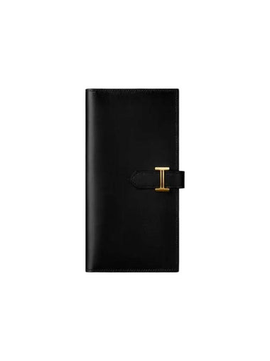 Bean Soufflé Long Wallet BoCalfskin Gold Hardware Noir - HERMES - BALAAN 1