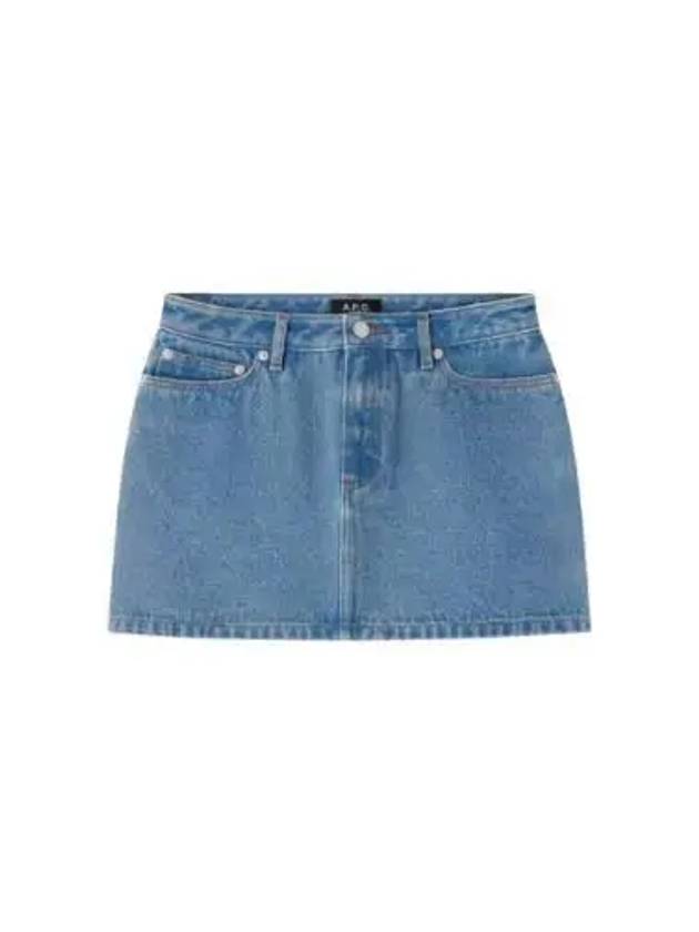 Women's Mini-Jupe Denim H-Line Skirt Blue - A.P.C. - BALAAN 2