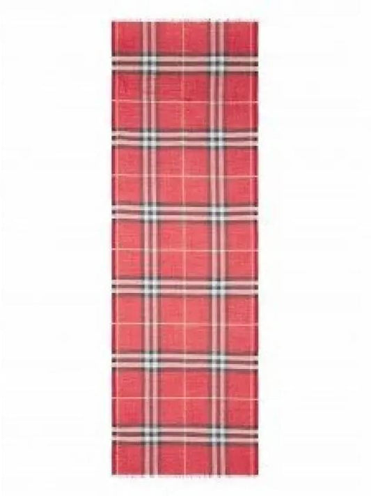 Check Wool Silk Scarf Red - BURBERRY - BALAAN 2