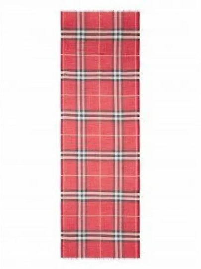 Check Wool Silk Scarf Red - BURBERRY - BALAAN 2