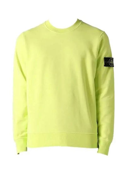 Wappen Patch Crew Neck Sweatshirt Neon Yellow - STONE ISLAND - BALAAN 2