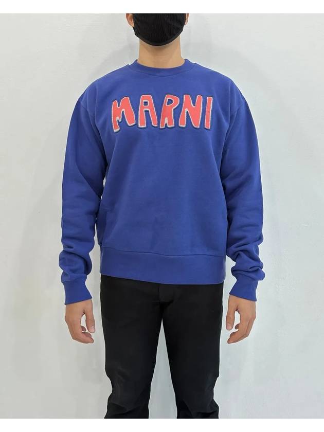 Cut Out Logo Sweatshirt Blue - MARNI - BALAAN 3