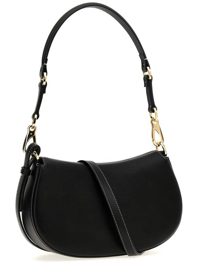 Garavani Oval Leather Shoulder Bag Black - VALENTINO - BALAAN 3