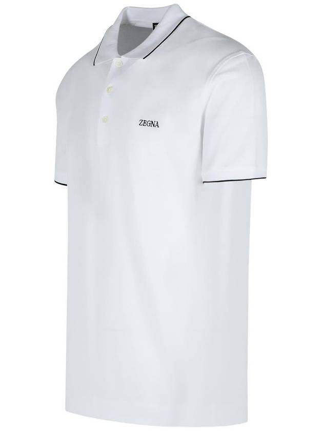 Zegna White Cotton Polo Shirt - ERMENEGILDO ZEGNA - BALAAN 2