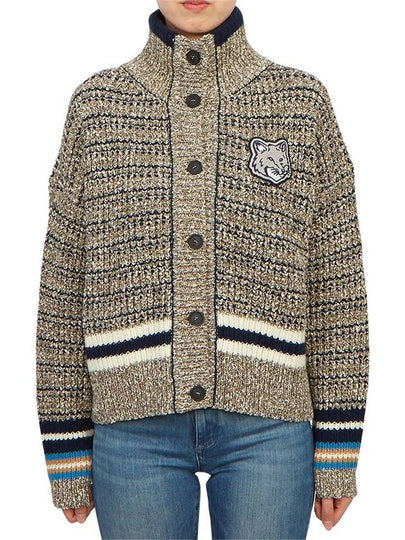 Bold Fox Head Crafty Cardigan Grey - MAISON KITSUNE - BALAAN 2