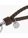 Intrecciato Leather Key Holder Brown - BOTTEGA VENETA - BALAAN 4