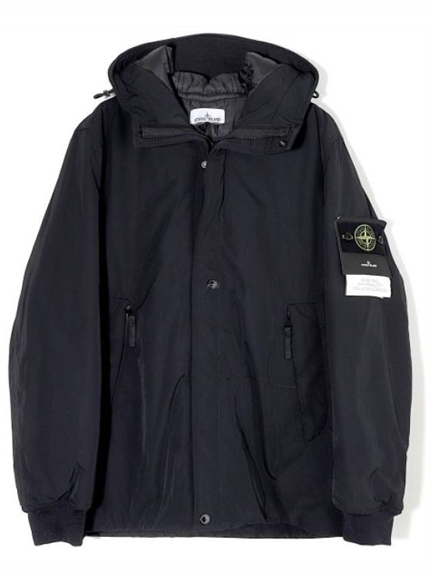 Logo Wappen Patch Hooded Jacket Black - STONE ISLAND - BALAAN 2