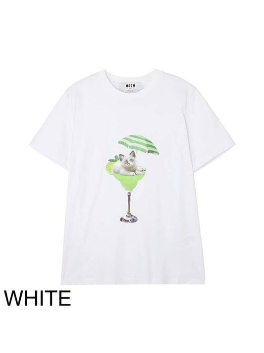 Stampa Cocktail Short Sleeve T-Shirt White - MSGM - BALAAN 2