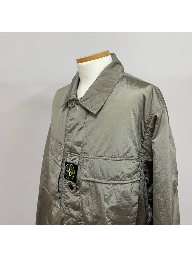 Lightweight Shirt Jacket Silver - STONE ISLAND - BALAAN 4