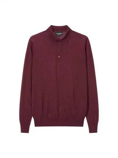 Men s Regular Fit Wool Collar Knit Burgundy 271176 - EMPORIO ARMANI - BALAAN 1