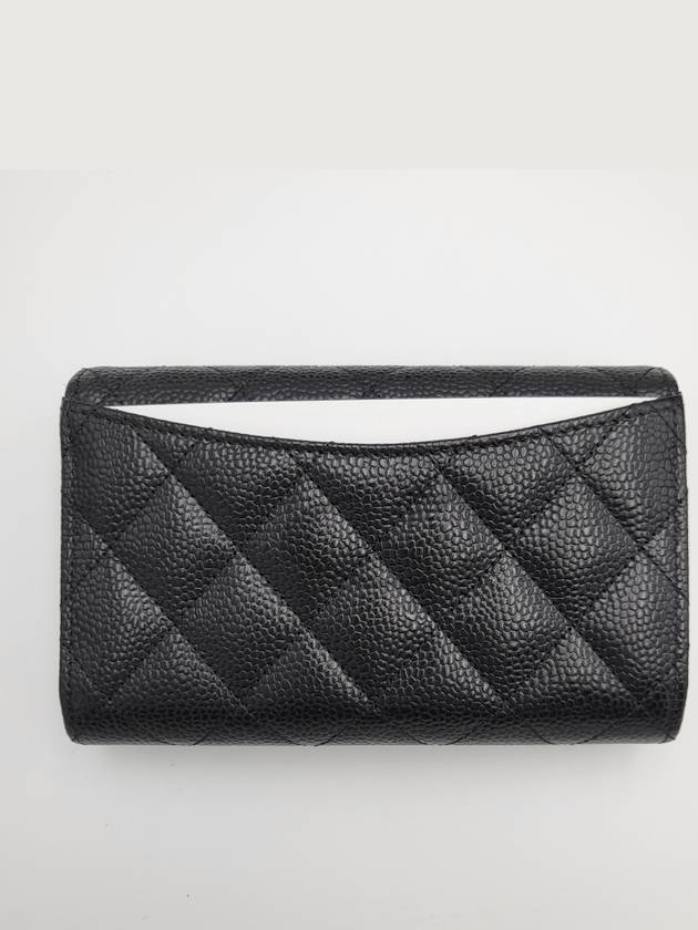 Classic Flap Wallet Grained Calfskin & Silver Black - CHANEL - BALAAN 8