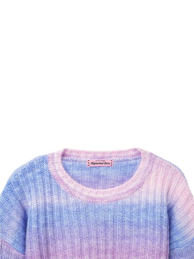 Blur Stripe Crop Knit Top Rainbow - HIGH SCHOOL DISCO - BALAAN 5