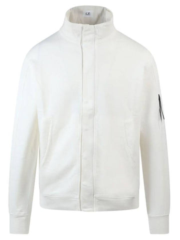 Lens Light Fleece Zip-Up Jacket White - CP COMPANY - BALAAN.