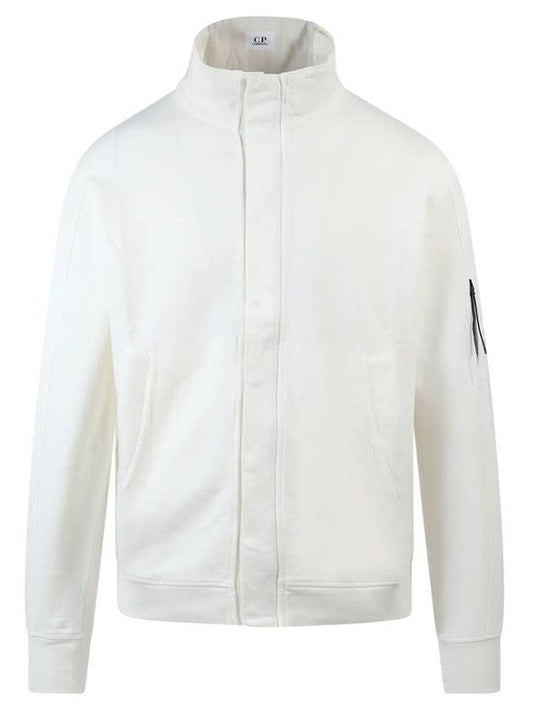 Lens Light Fleece Zip-Up Jacket White - CP COMPANY - BALAAN.