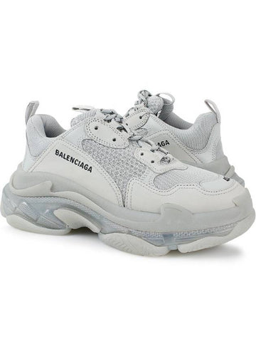 Triple S Clear Sole Low Top Sneakers Grey - BALENCIAGA - BALAAN 1