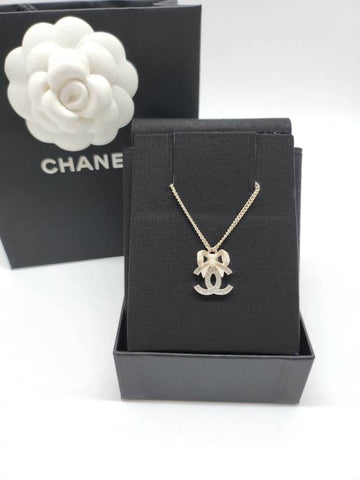 CC logo ribbon necklace gold cubic ABE546 - CHANEL - BALAAN 1