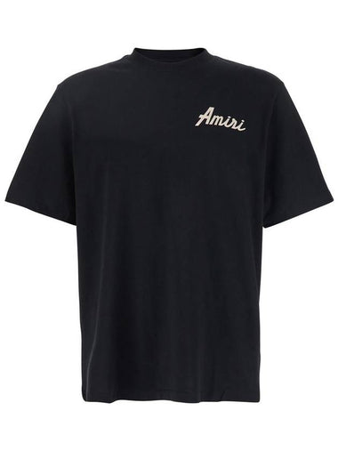 'City'Black Crewneck T-Shirt With Logo Detail On The Front And Maxi Logo Print On The Rear In Cotton Man - AMIRI - BALAAN 1