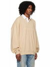 Waffle Henley Rugby Polo Shirt SAND Beige 192BT222014F - FEAR OF GOD ESSENTIALS - BALAAN 2