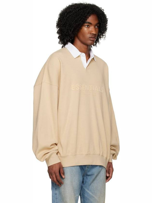 Waffle Henry Rugby Polo Shirt SAND Beige 192BT222014F - FEAR OF GOD ESSENTIALS - BALAAN 2