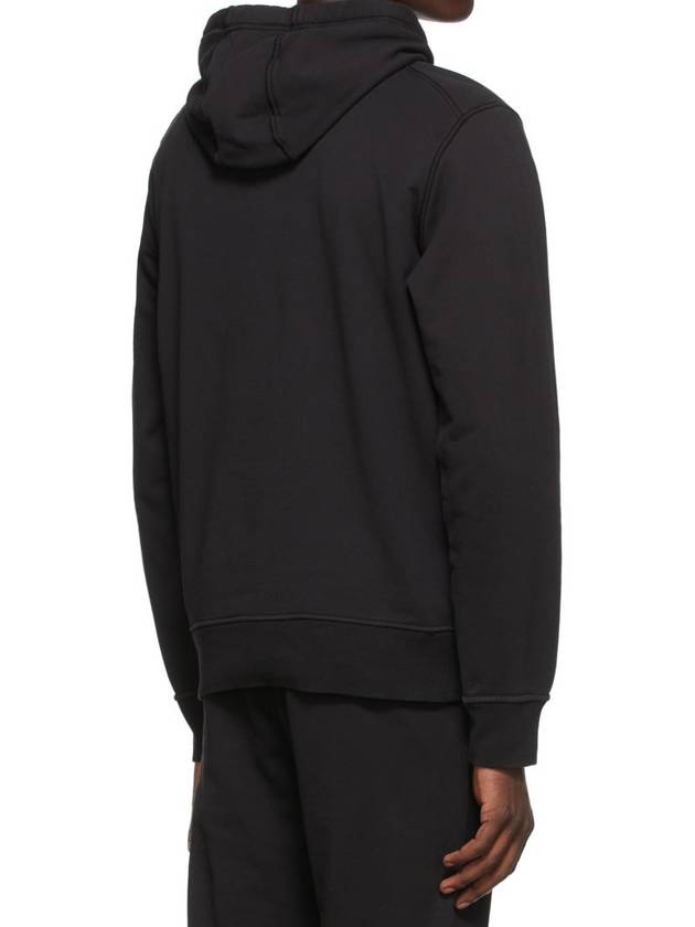 Wappen Patch Cotton Fleece Hoodie Black - STONE ISLAND - BALAAN 5