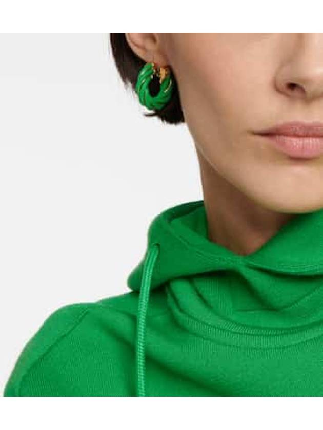 Twisted Hoop Earrings Green - BOTTEGA VENETA - BALAAN 3