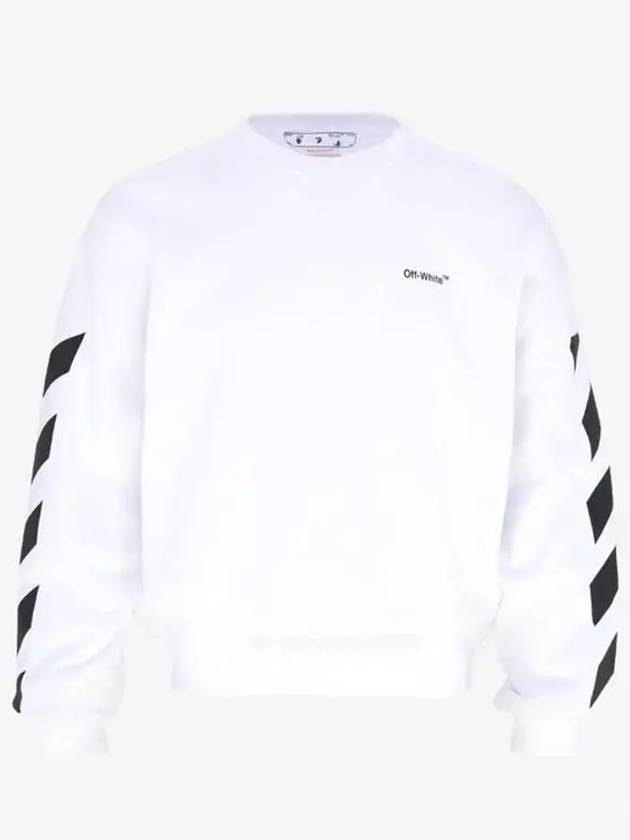 Diag Helvetica Over Brushed Long Sleeve Sweatshirt - OFF WHITE - BALAAN 2