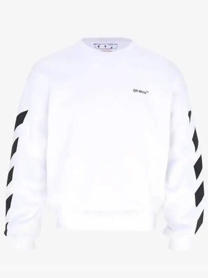 Diag Helvetica Over Brushed Long Sleeve Sweatshirt White - OFF WHITE - BALAAN 2