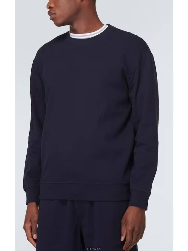 Cotton Jersey Sweatshirt Navy - BRUNELLO CUCINELLI - BALAAN 3