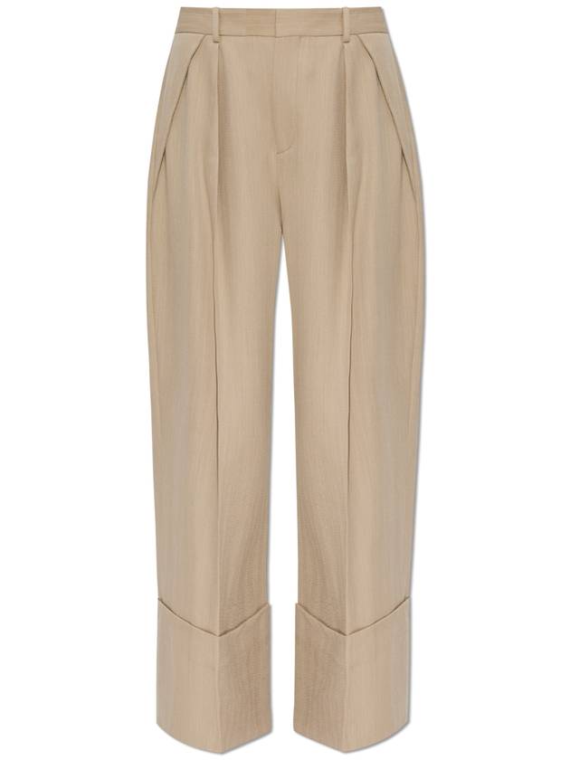 Victoria Beckham Wide-leg Trousers, Women's, Beige - VICTORIA BECKHAM - BALAAN 1