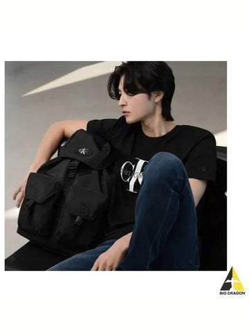 JEANS Unisex Black CKJ Reversible Flap Wrap Two Pocket Backpack HH3947 001 - CALVIN KLEIN - BALAAN 1