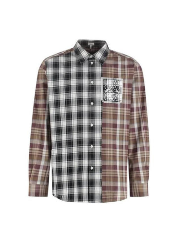 patchwork long sleeve shirt - LOEWE - BALAAN.