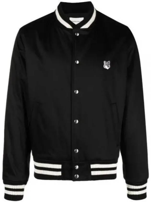 Cotton Satin Teddy Jacket Black - MAISON KITSUNE - BALAAN 2