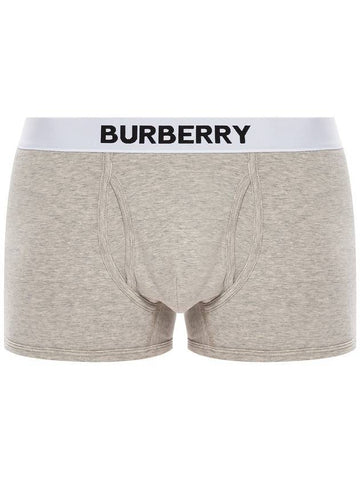 Logo Band Stretch Cotton Boxer Briefs Pale Gray Melange - BURBERRY - BALAAN.