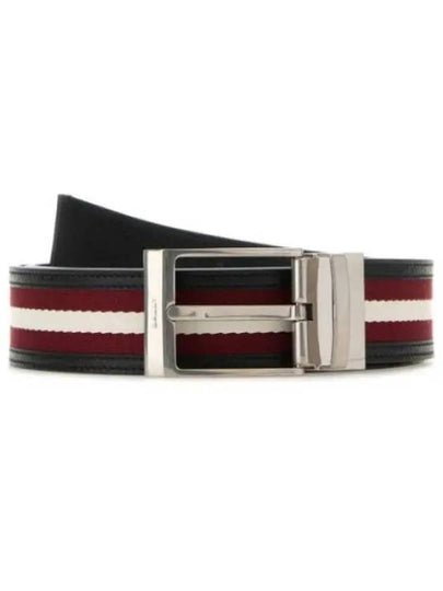 Two Tone Leather Belt Black - BALLY - BALAAN 2