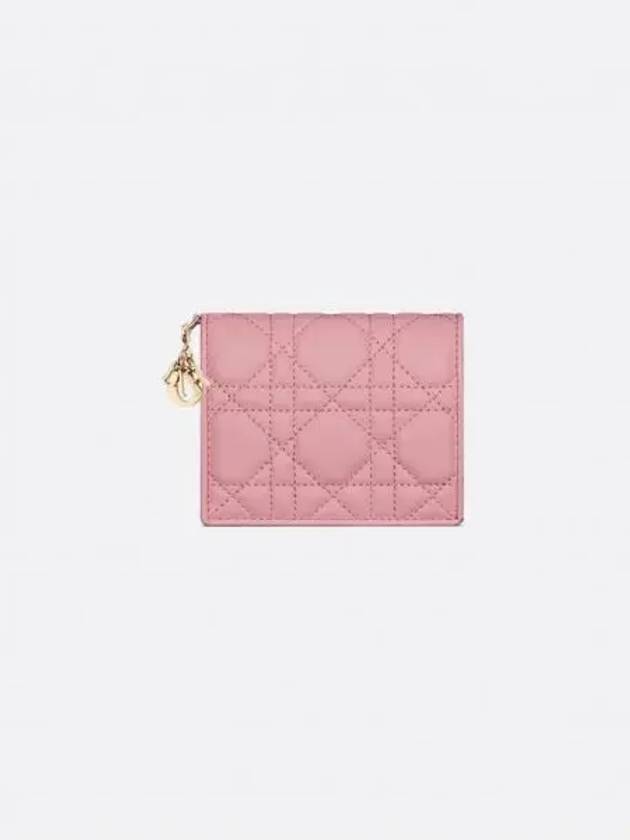 Lady Cannage Small Lambskin Half Wallet Melocoton Pink - DIOR - BALAAN 2