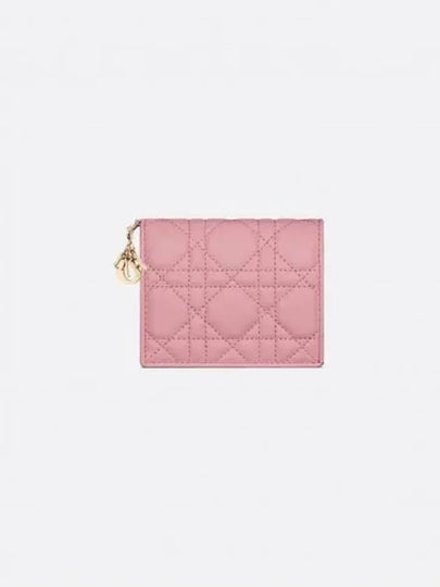 Lady Cannage Small Lambskin Half Wallet Melocoton Pink - DIOR - BALAAN 2