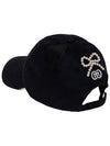 Women’s Pearl Stud Symbol Logo Soft Type Black Ball Cap DO9242AC17 - DOYOUKNOWMC GOLF WEAR - BALAAN 3